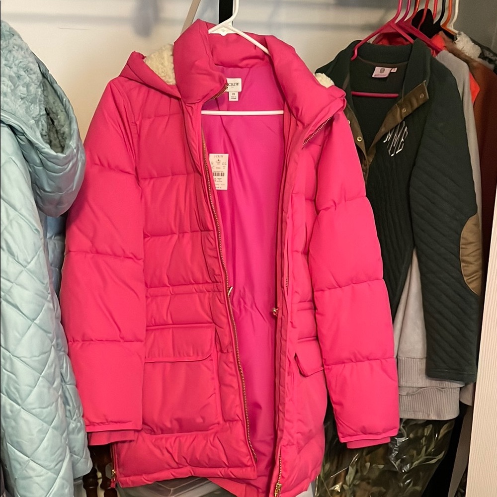J.Crew Pink Puffer Jacket